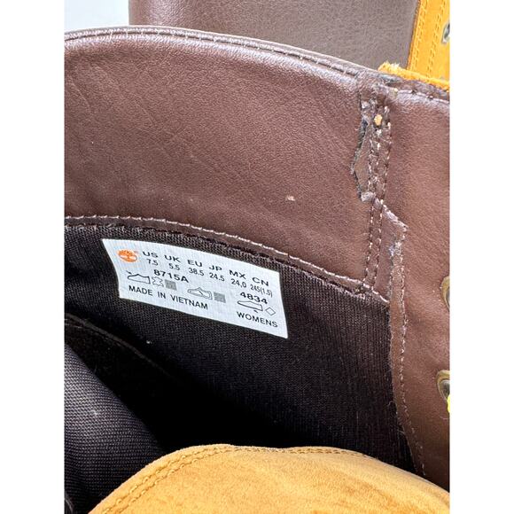 TIMBERLAND Glancy Women's Bootie 7.5 Tan Leather Block Heel Ankle Boots 8715A - Picture 9 of 9